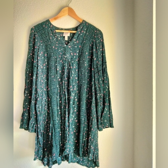 Knox Rose teal floral dress - Picture 3 of 5